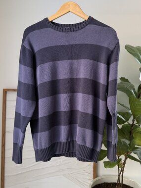 Women's JOHN GALT Brandy Melville Brianna Blue Striped Pullover Sweater One Size